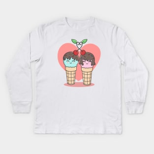 Ice Cream couple Kids Long Sleeve T-Shirt